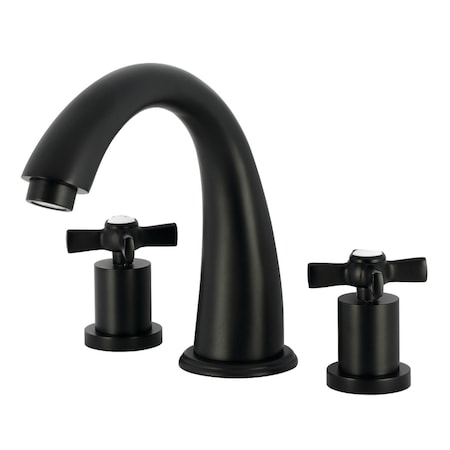Kingston Brass Two-Handle Deck Mount Roman Tub Faucet, Matte Black KS2360ZX