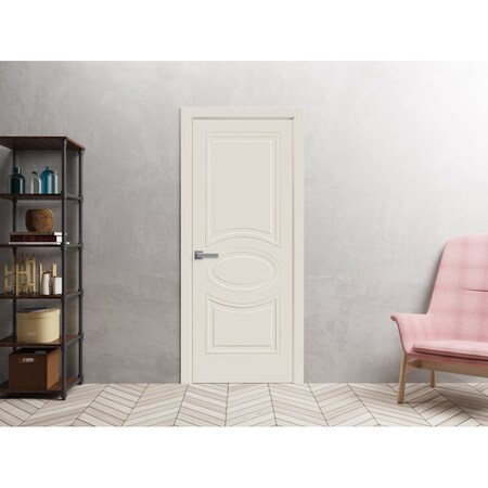 Vdomdoors Interior Solid French Door 42" x 80" inches / Mela 7001 Painted Creamy / Single Regular Panel Frame MELA7001ID-CRF-42