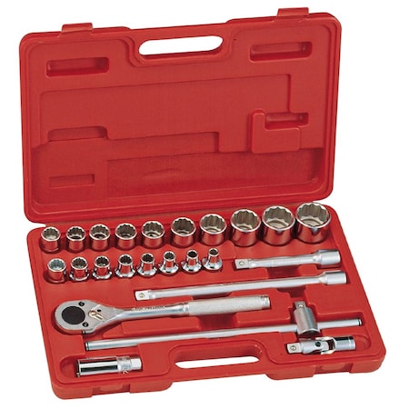 Genius Tools 24PC 1/2in Dr. 12-pt. SAE Hand Socket Set TW-424S