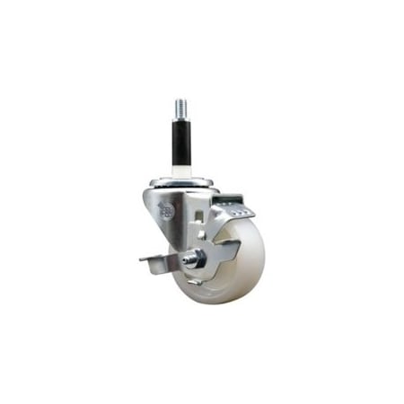 Service Caster 3'' Nylon Swivel 7/8'' Expanding Stem Caster with Brake SCC-EX20S314-NYS-TLB-78