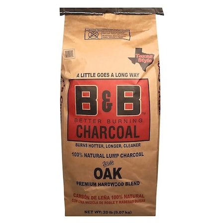 B&B Charcoal Oak Lump Charcoal 20Lb 00042