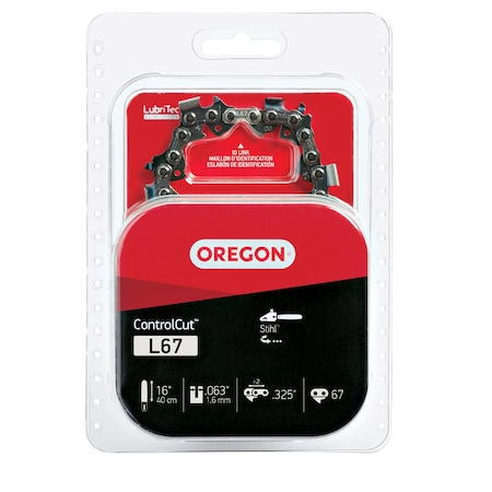 Oregon Controlcut Chain, 16" 22BPX .325" 67 DL L67