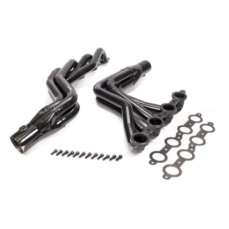 Schoenfeld Headers Truck Headers 1.75 in. Primary 3 in. Collector Steel - Black Paint SCH1302LS1