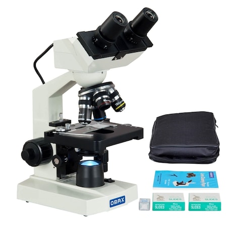Amscope 40X-2000X 1.3MP Digital Integrated Microscope w/LED Illumination + Vinyl Case, Blank Slides, Tissues MD82ES10-A188V-SCP100