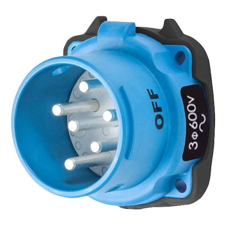 Meltric DS20 INLET POLY BLUE SIZE 2 TYPE 3R 3P+G 20 A 600 VAC 60 Hz +2 AUX 33-18143-972
