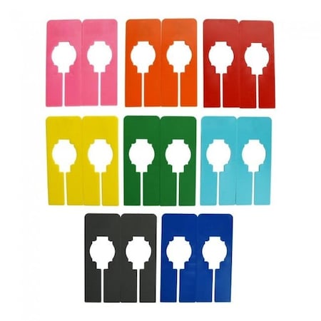 Nahanco Colorful Rectangular Clothing Size Dividers, 8 Mixed Colors - Blank Kit of 16, 16PK QSDCKIT7