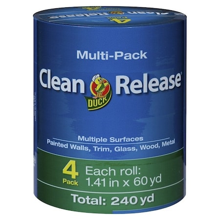 Duck Brand Clean Release Painter's Tape, 60 yd L, 1.41 in W, Blue 240460