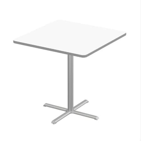 Correll Square Cafe Table, 42 in W, 42 in L, 42 in H, Particleboard Top, Frosty White SXB42DES-80-98-13