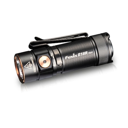 Fenix Lighting Fenix: Compact EDC Flashlight, LED, Lithium Ion, 1200lm, Black E18R V2.0