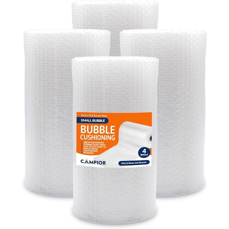 Campior Small Bubble Cushioning Wrap, 72 Ft, Perforated Every 12in, for Moving and Shipping, 4PK CMPBR49