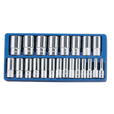 Genius Tools 22PC 1/2in Dr. SAE Deep Hand Socket Set DS-422S