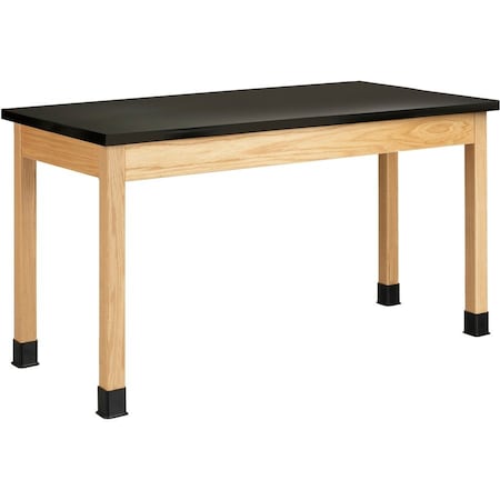 Diversified Spaces Rectangle Table, 60" W, 62" L, 36" H, ChemGuard Laminate, black P7142BK36N
