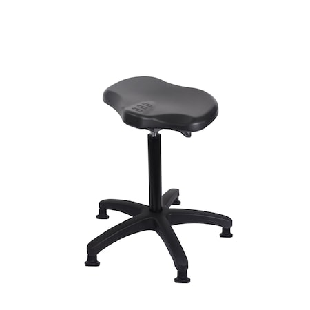 Blue Ridge Ergonomics Polyurethane Ray Sit-Stand in Black Polyurethane PRPHBST-RG-NF-RG-BLK