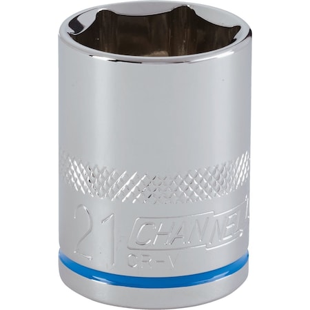 Channellock 1/2'' Drive 21 mm 6-Point Shallow Metric Socket 302818