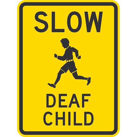 Lyle Slow Deaf Child (W/Sym), 18x24, High Intensity Prismatic, Yellow G-10675-HI_18x24