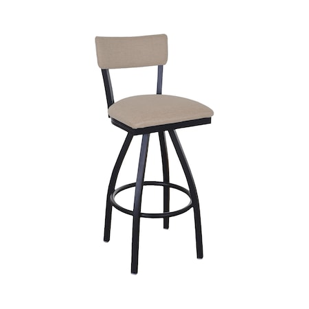 Bfm Seating Bristol Swivel Barstool - Grade 4 Upholstered Seat & Back - Steel Frame - Sand Black Finish 4301SSTT013-SB