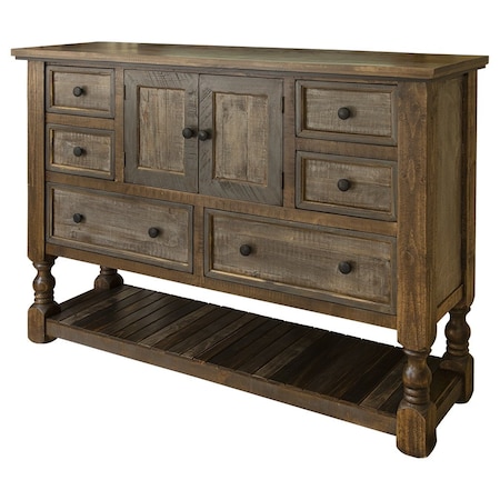 Homeroots 63" Brown Solid Wood Six Drawer Triple Dresser 524545