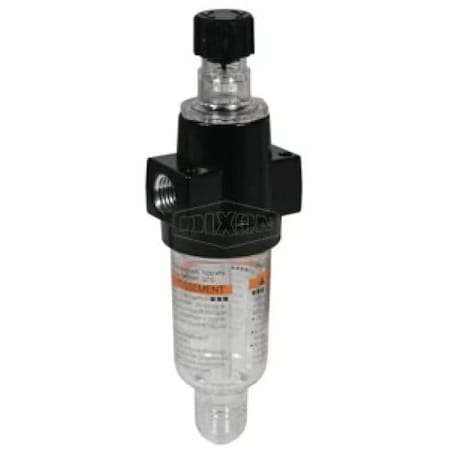 Dixon Wilkerson by EconOmist Miniature Lubricator, 1/4 in Port, 20 SCFM Flow Rate, 150 psi Pressure, Polyc L03-02A