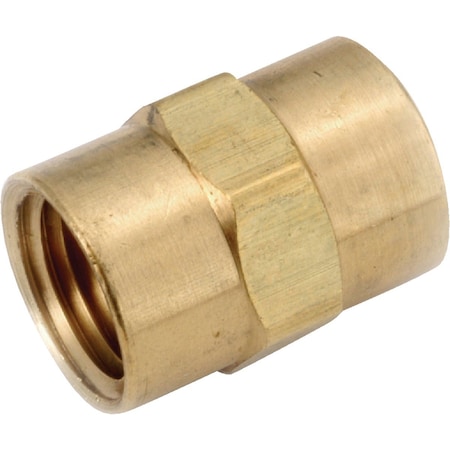 Anderson Metals 1/2'' Yellow Brass Coupling 756103-08