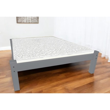 Homeroots Gray Solid Wood Twin Bed Frame 546603