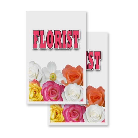 Signmission Florist, Vinyl Decals Only 24 Inch x 36 Inch, Vinyl Decal, 2PK DSB-2436-2PACK-Florist