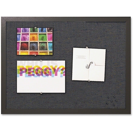 Bi-Silque MasterVisi, DESIGNER FABRIC BULLETIN BOARD, 24 X 18, BLACK FABRIC/BLACK FRAME FB0471168