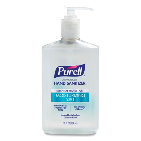 Purell Two-in-One Moisturizing Advanced Hand Sanitizer Gel, Clean Scent, 12 oz Pump Bottle, Clean Scent 3698-12