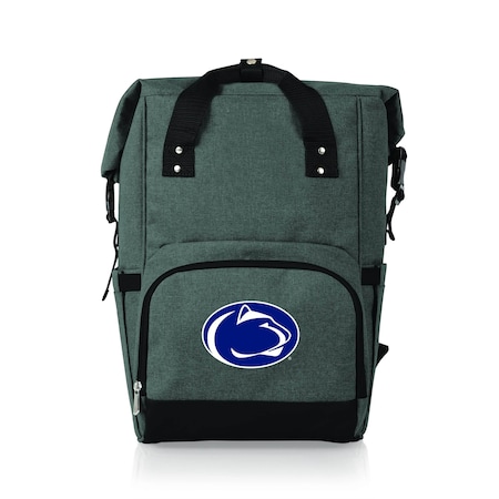 Picnic Time Family Of Brands NCAA Penn State Nittany Lions On The Go Roll-Top Backpack CoolerHeathered Gray 616-00-105-496-0