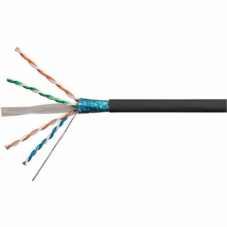 Monoprice Cat6A 500ft Black CMR UL Bulk Cable TAA Shielded F/UTP Solid 23AWG 550MHz 10G 41484