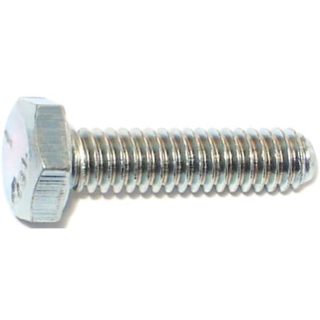 Midwest Fastener Grade 5, 1/4" Hex Head Cap Screw, Zinc Plated Steel, 1 in L 00254