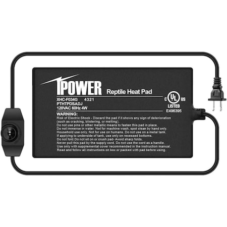 Ipower 4 X 7 Inch Reptile Heat Pad with Temperature Adjustable Controller PTHTPDSADJ