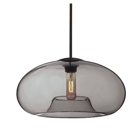 Besa Lighting Besa Bana 15 Pendant, Smoke, Black Finish, 1x 60W MAX E26 Base 1TT-BANA15SM-BK