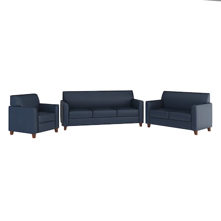 Flash Furniture HERCULES Diplomat Series Reception Set in Navy LeatherSoft BT-827-SET-NVY-GG