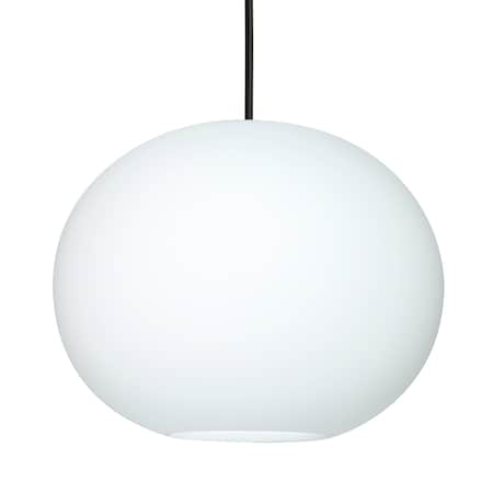 Besa Lighting Besa Jordo Pendant, Opal Matte, Black Finish, 1x 150W MAX E26 Base 1JT-477507-BK