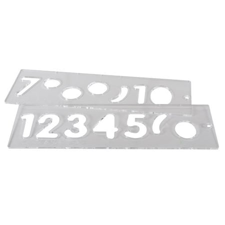 Trend Tool Technology Number Template Set for Sign Making, Clear Plastic, 2-1/4 inch High, TEMP/NUC/57 U*TEMP/NUC/57