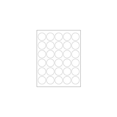 Bubblefast 1 1/2'' White Circle Laser Labels-30 Labels per Sheet BFLL143