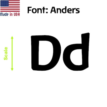 Aacc Self-Adhesive Vinyl Letter: d, Scale: 3 in. Color: Black Font: Anders by, 12PK AACC-Anders-ld-Black-I3x12