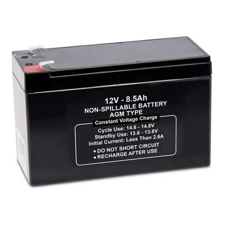 Zoro Select Sealed Lead Acid Battery, 12VDC, 8.5Ah 47018