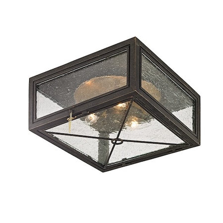 Troy Lighting Randolph 3 Light Flush Mount 13 In. Vintage Bronze C6440-VBZ