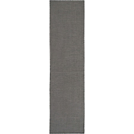 Homeroots 8' Charcoal Indoor Outdoor Runner Rug 522500