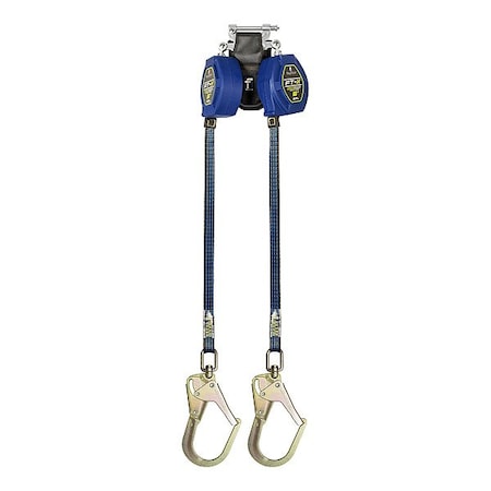 Falltech EdgeCore(TM) Self-Retracting Lifeline, D-Ring, Aluminum, 2 Leg(s), 420 lb Weight Capacity 84106TP3