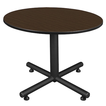 Regency Round Kobe X-Base Breakroom Table, 48 in W, 48 in L, Neo Walnut TKB48RNDNW
