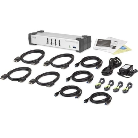 Aten 4-Port Usb 3.0 Displayport Kvmp Switch Support Up To 3840X2160 30Hz CS1914