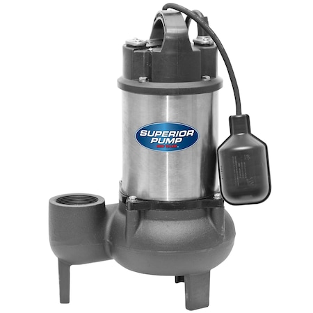 Superior 3/4 HP Stainless Steel Sewage Pump, Tethered Float 93781
