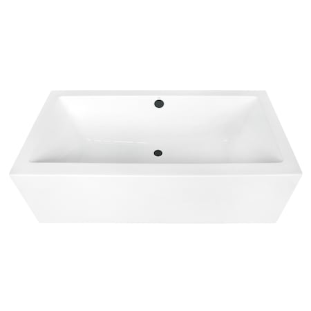 Kingston Brass 67-Inch Acrylic Rectangular Double Ended Freestanding Tub with Overflow/Drain Assembly VTDE673321M0