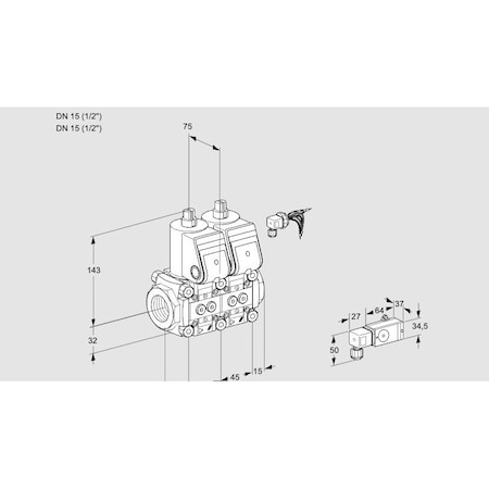 Honeywell Kromschroder Gas Solenoid Valve – Class A, Auto Shut-Off, IP65, 500 mbar Max Pressure KS88104376