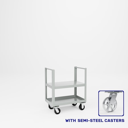 Pucel Double End Push Handle Truck, 18 in. W x 30 in. L x 36 in H, Gray 18-TRE-30S