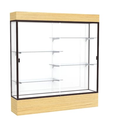 Ghent Lighted Floor Display Case 72x80x16, White, Dark Bronze 2176WB-BZ-LV