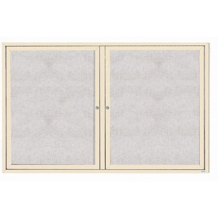 Aarco Outdoor Illuminated Enclosed Bulletin Board w/ Al Frame, Powder Coated Ivory, 48''Hx72''W ODCC4872RIIV