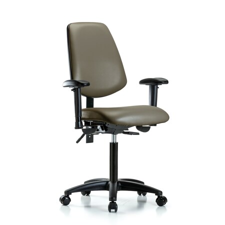 Blue Ridge Ergonomics Vinyl Chair, Vinyl, Adjustable Arms BR-VMBCH-MB-RG-T0-A1-NF-RC-8809